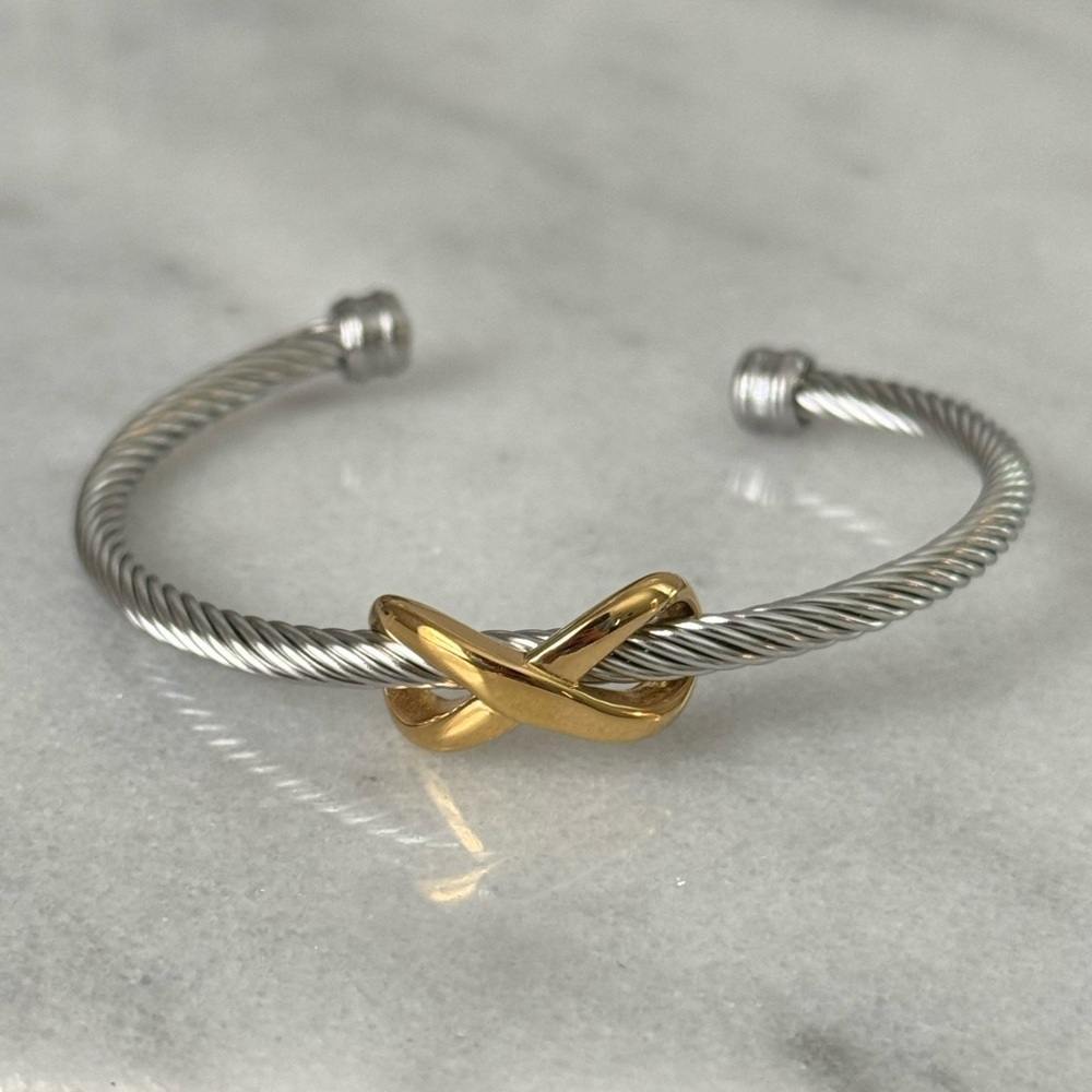Silver Twist Gold Infinity Two Tone Bracelet 

Brand New